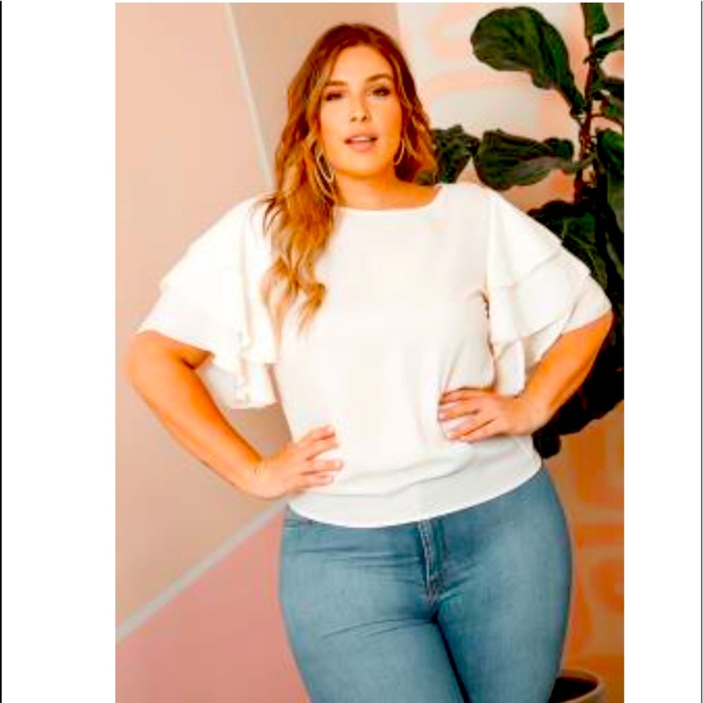 Bluebell Collection Luxury Tiered Short Sleeve Ruffle Blouse